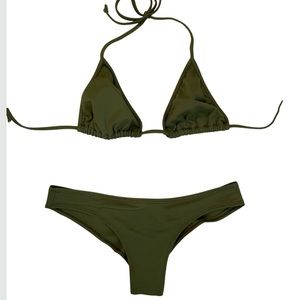 Olive green EXTRA cheeky bikini set